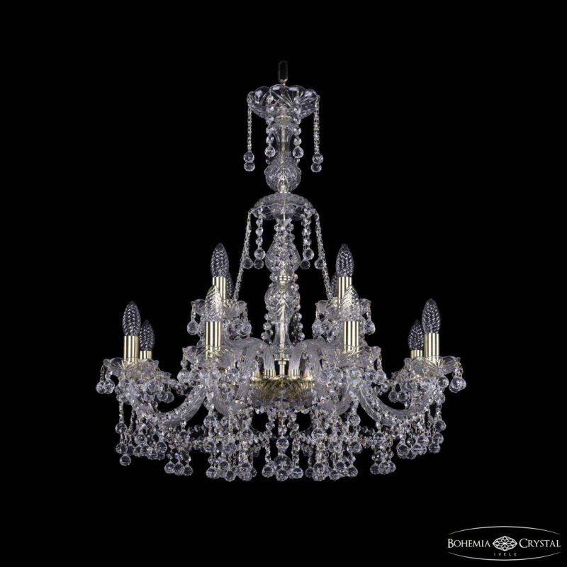 Подвесная люстра Bohemia Ivele Crystal 1409 1409/8+4/240/XL-76 G