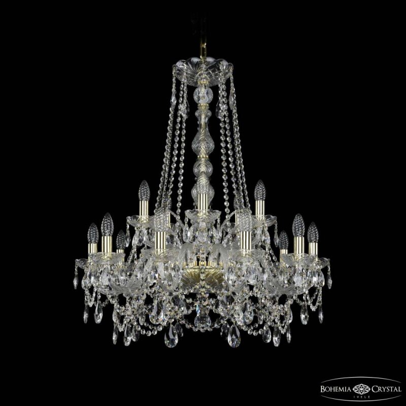Подвесная люстра Bohemia Ivele Crystal 1411 1411/10+5/240/h-84 G