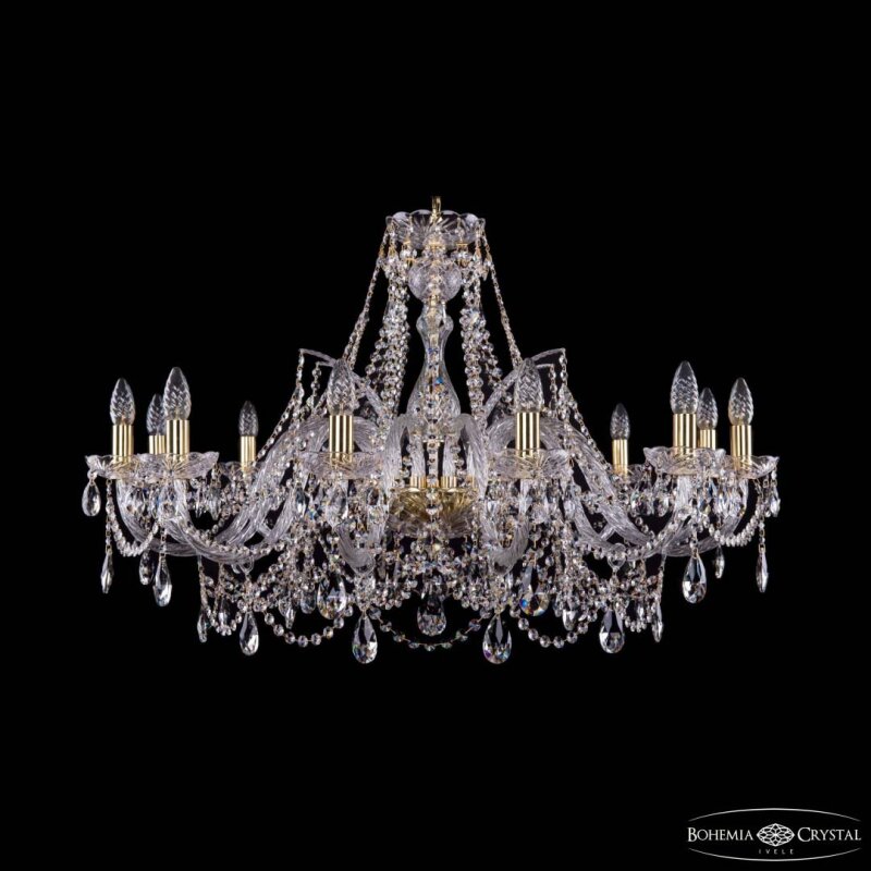 Подвесная люстра Bohemia Ivele Crystal 1411 1411/12/360 G