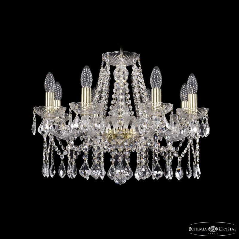 Подвесная люстра Bohemia Ivele Crystal 1413 1413/8/200 G Leafs