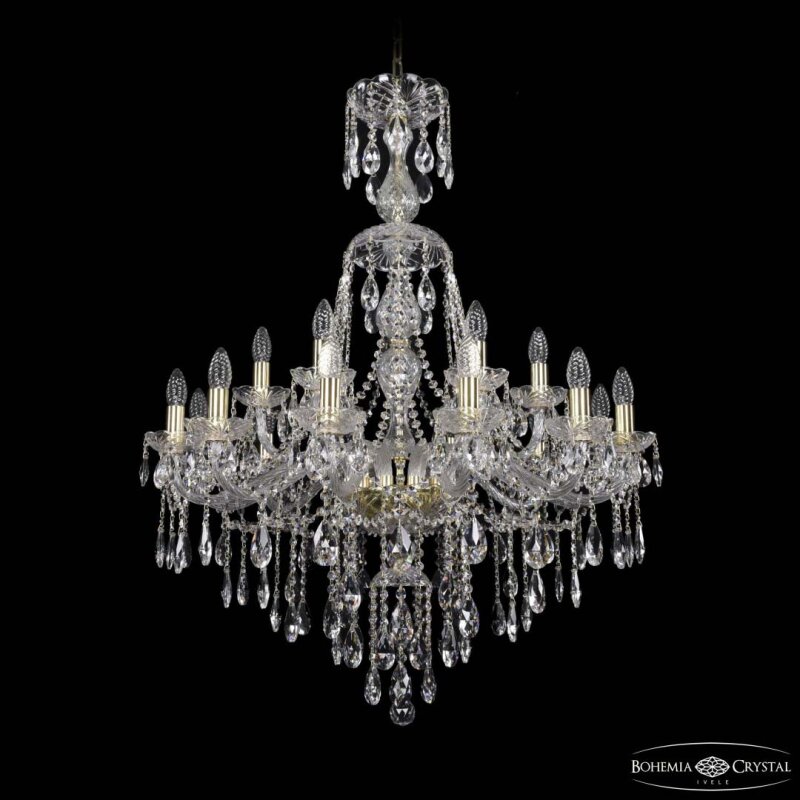 Подвесная люстра Bohemia Ivele Crystal 1415 1415/12+6/300/XL-108 G