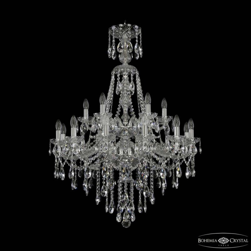 Подвесная люстра Bohemia Ivele Crystal 1415 1415/12+6/300/XL-114/2d Ni