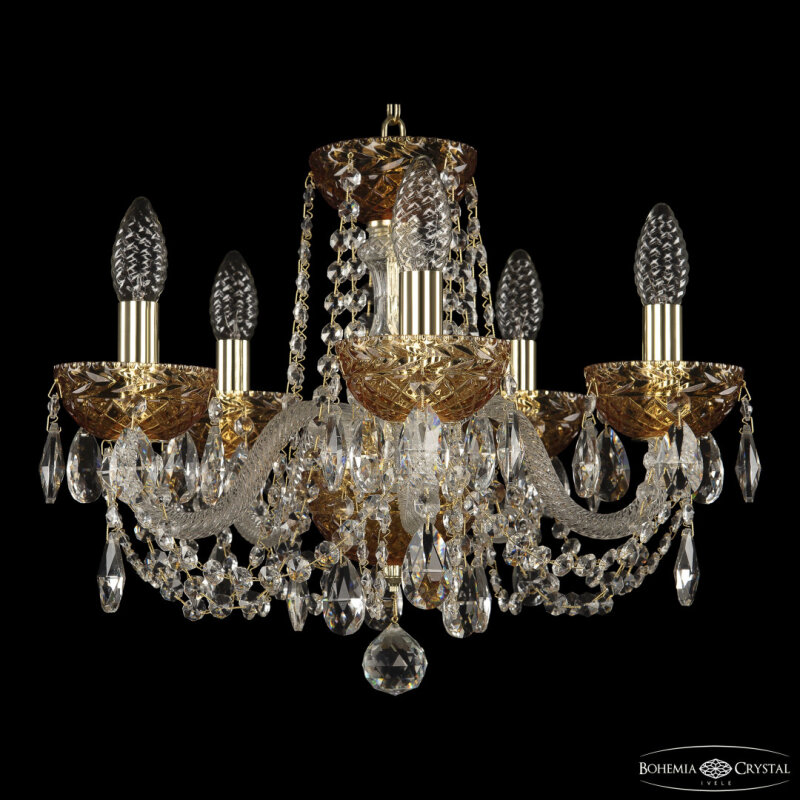 Подвесная люстра Bohemia Ivele Crystal 5402 5402/5/141 G Amber/M-1F