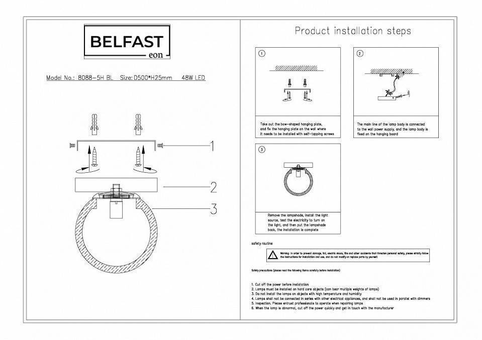 Накладной светильник Belfast Ravenhill 3333Y BR MB