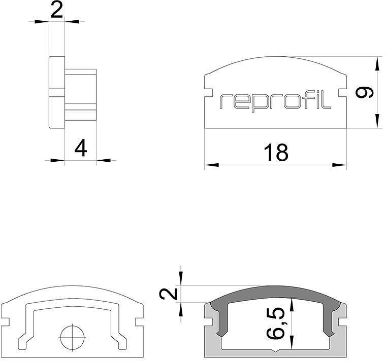 Набор заглушек для профиля Deko-Light F-AU-01-12 10 шт 978522