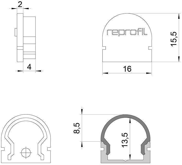 Набор из 10 заглушек для профиля Deko-Light R-AU-01-10 979502