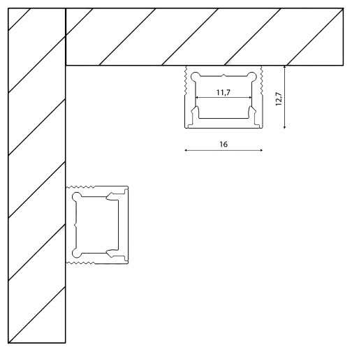 Профиль накладной DesignLed LS-1612-2 2000 мм 00-00010364
