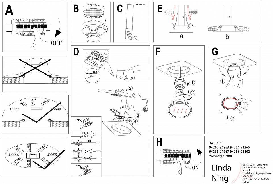 Встраиваемый светильник Eglo ПРОМО Peneto 94264