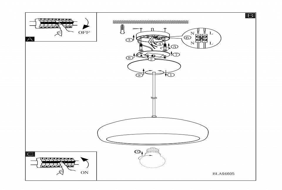 Подвесной светильник EGLO Mogano 1 94606