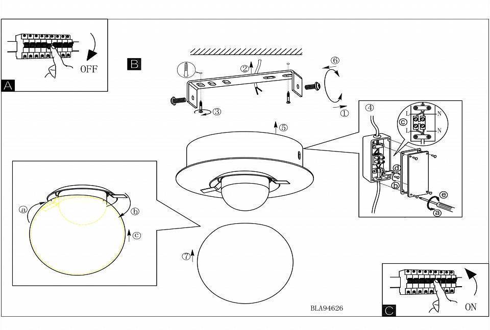 Накладной светильник Eglo Mosiano 290 мм 94626