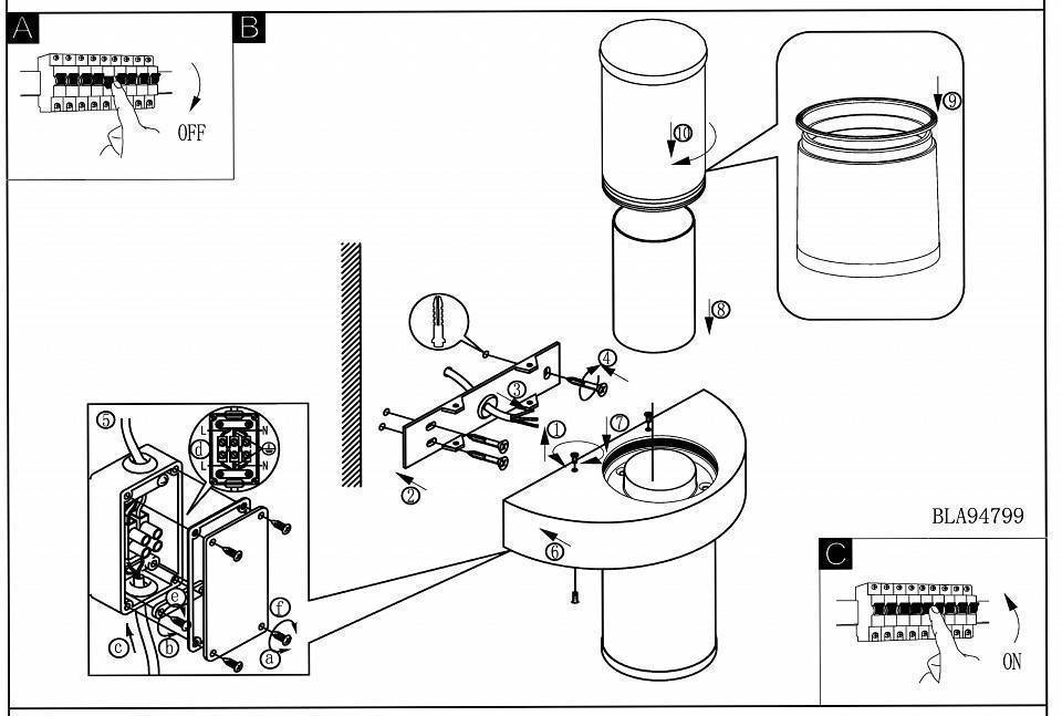 Светильник уличный настенный EGLO Beverly 1 94799