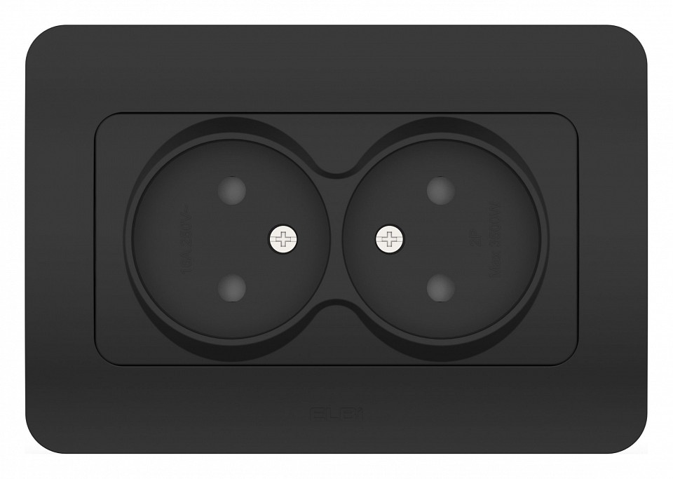 Розетка двойная без заземления и со шторкой Elbi Eleсtriс Jazz 508-014800-918