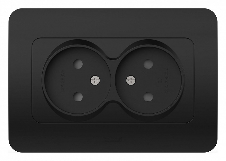 Розетка двойная без заземления и со шторкой Elbi Eleсtriс Jazz 508-014800-918