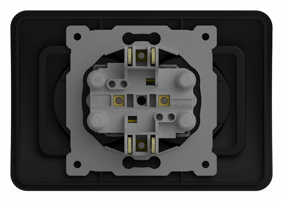 Розетка двойная без заземления и со шторкой Elbi Eleсtriс Jazz 508-014800-918