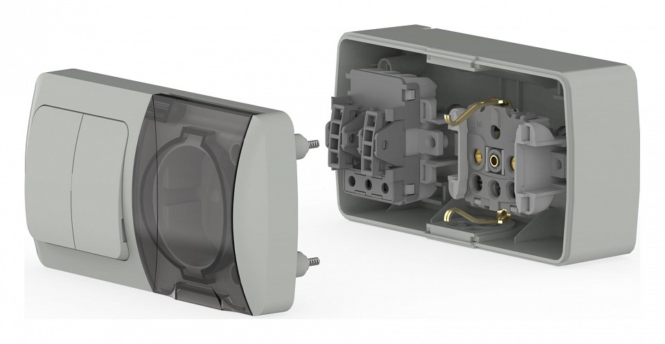 Блок с розеткой и выключателем Elbi Eleсtriс Eva 554-011500-922
