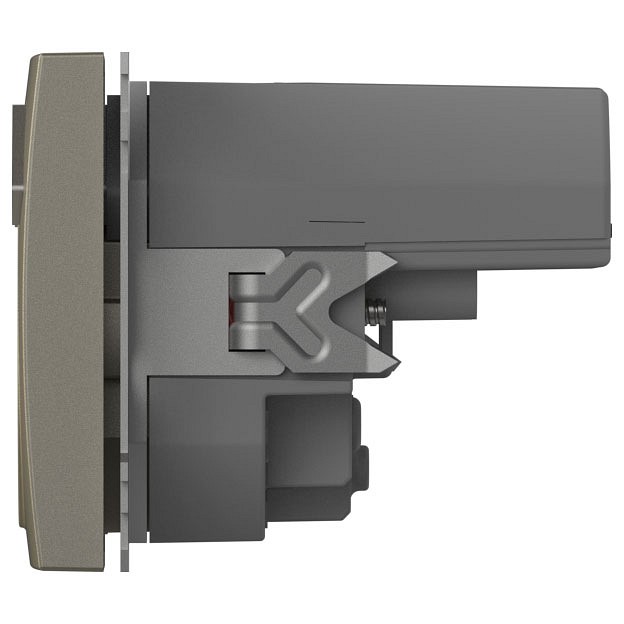 Розетка с заземлением и со шторкой и 2хUSB type A, без рамки Elbi Eleсtriс Zena Vega 609-011400-317