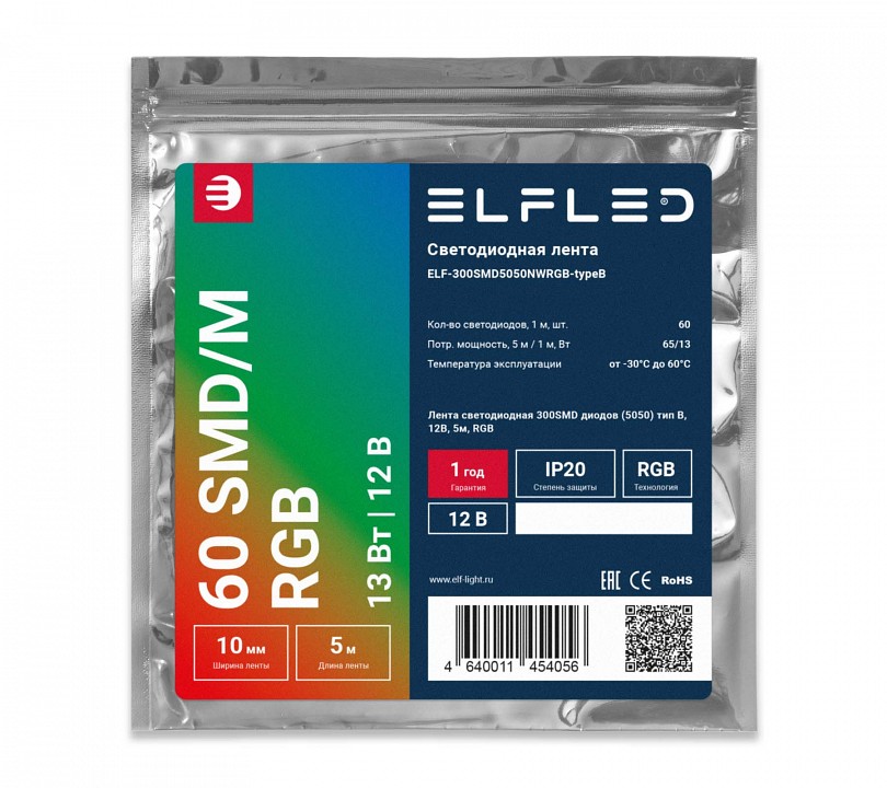 Лента светодиодная ELFLED  ELF-300SMD5050NWRGB-typeB