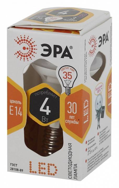 Лампа светодиодная ЭРА STD E14 4 Вт 2700 K Б0017225