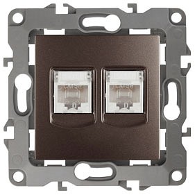 Розетка двойная Ethernet RJ-45 без рамки Эра Эра 12 12-3108-13