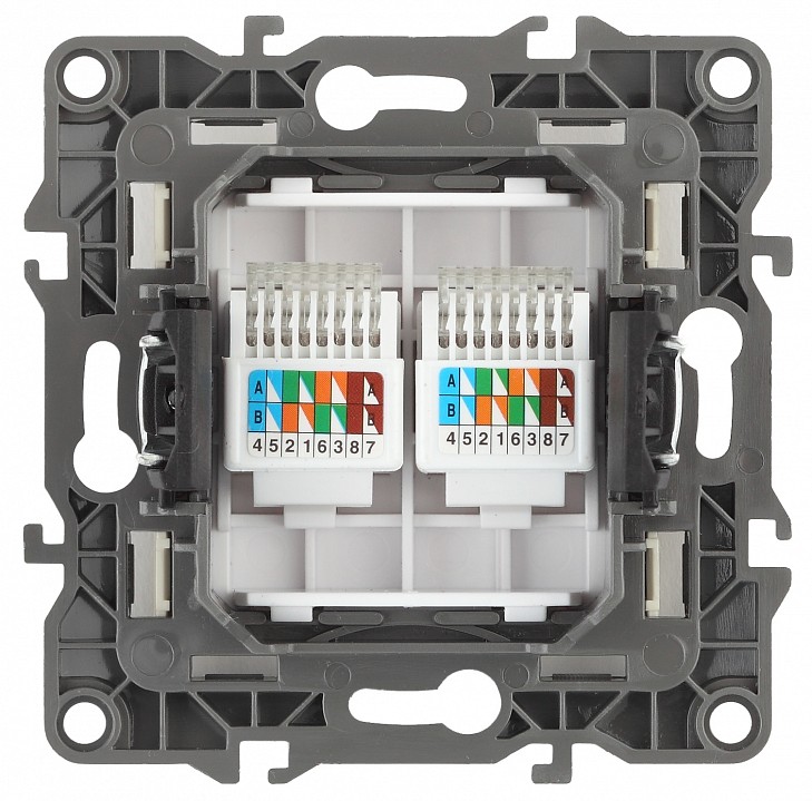 Розетка двойная Ethernet RJ-45 без рамки Эра Эра 12 12-3108-15