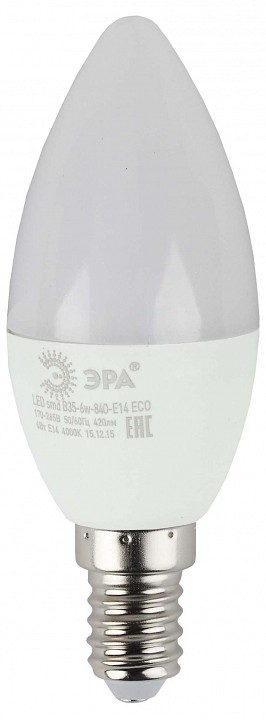 Лампа светодиодная Эра  ECO LED B35-6W-840-E14 R