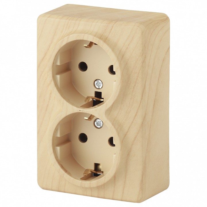 Розетка двойная с заземлением Эра Эра Эксперт 11-2205-11