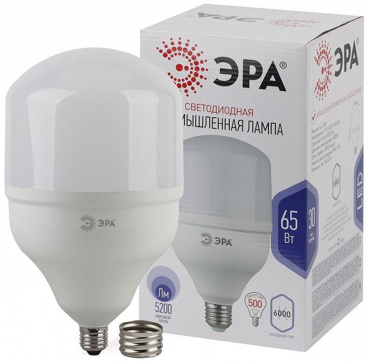 Лампа светодиодная ЭРА Стандарт E27/E40 65 Вт 6500 K LED POWER T140-65W-6500-E27/E40