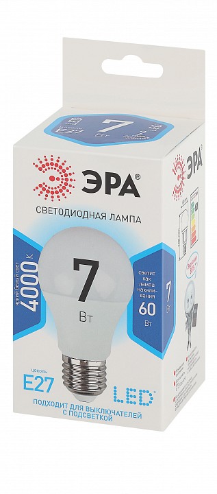 Лампа светодиодная Эра Стандарт LED A60-7W-840-E27
