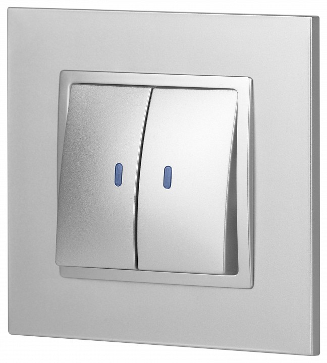 Выключатель двухклавишный с подсветкой без рамки Эра Эра Elegance 14-1105-03