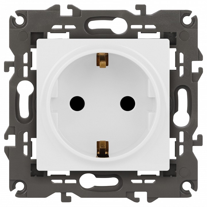 Розетка с заземлением и со шторкой, без рамки Эра Эра Elegance 14-2102-01