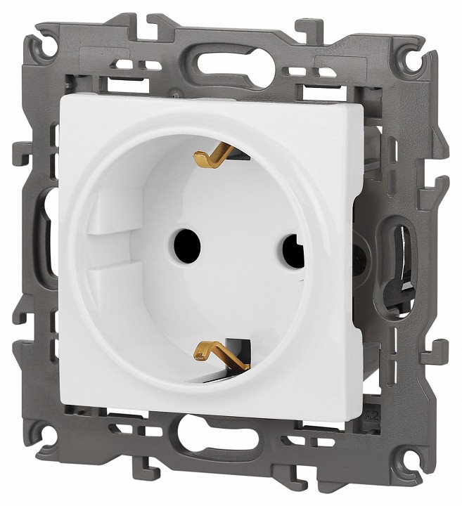 Розетка с заземлением и со шторкой, без рамки Эра Эра Elegance 14-2102-01