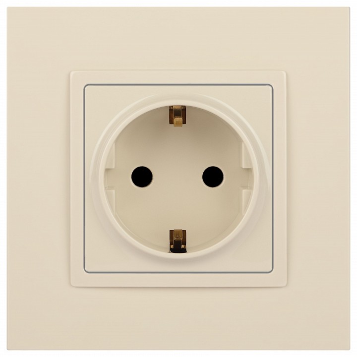 Розетка с заземлением и со шторкой, без рамки Эра Эра Elegance 14-2102-02