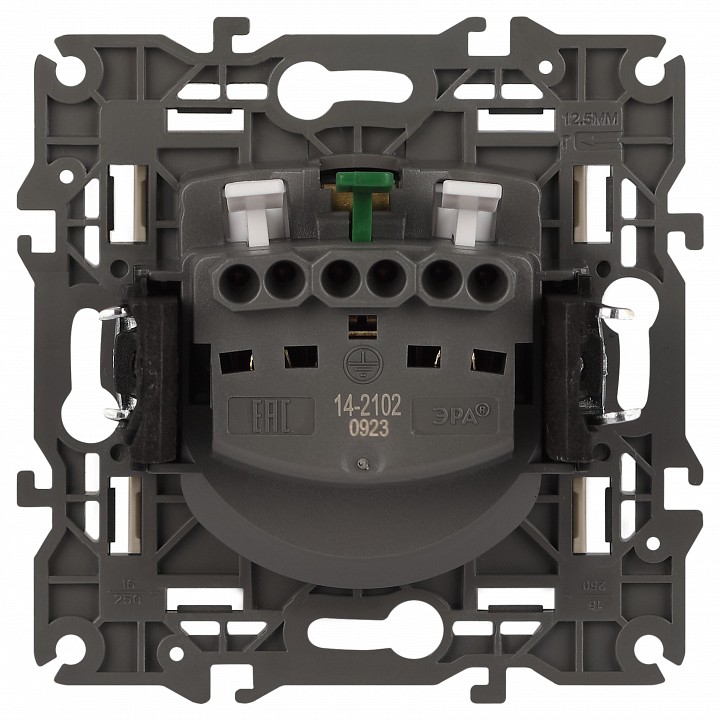 Розетка с заземлением и со шторкой, без рамки Эра Эра Elegance 14-2102-02