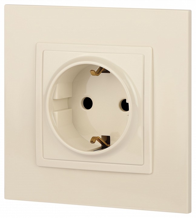 Розетка с заземлением и со шторкой, без рамки Эра Эра Elegance 14-2102-02