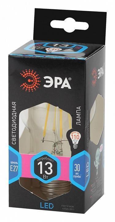 Лампа светодиодная филаментная ЭРА F-LED A60 13 Вт E27 4000 K Б0035028
