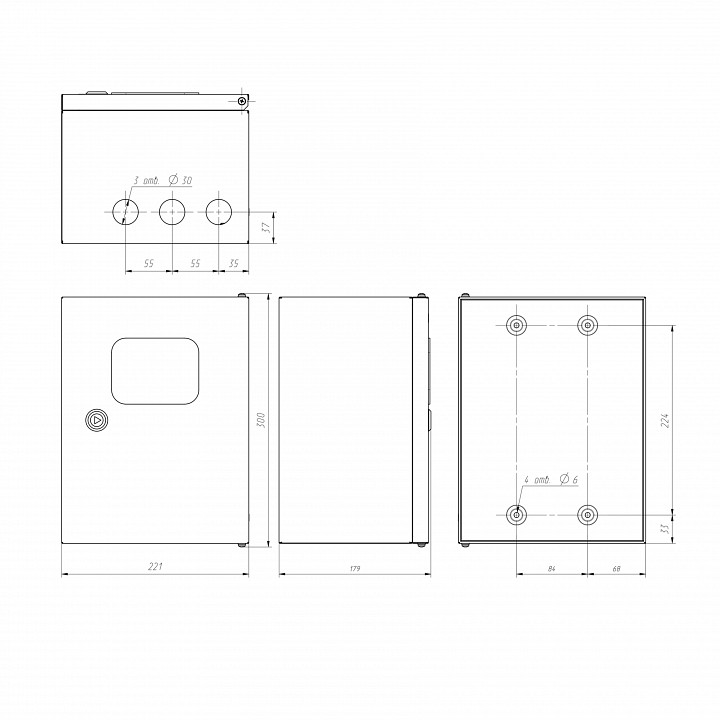 Электрический щиток накладной Эра  NO_SIMPLE_STM_SHMPg(okno)-00_IP54