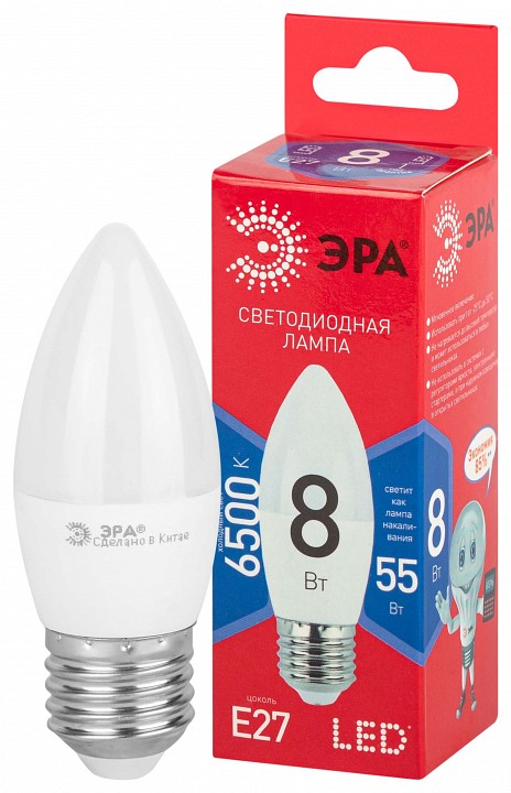 Лампа светодиодная Эра  LED B35-8W-865-E27 R
