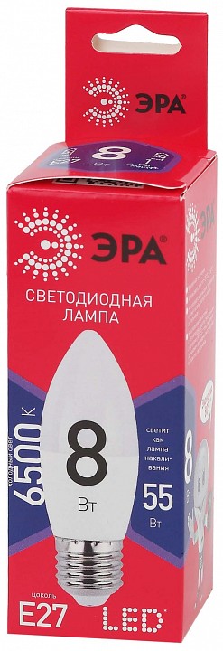 Лампа светодиодная Эра  LED B35-8W-865-E27 R