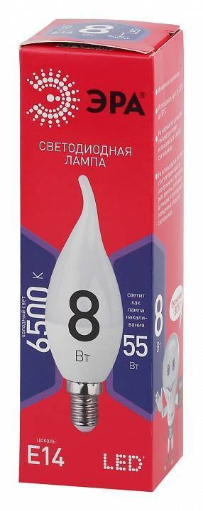 Лампа светодиодная ЭРА ЭКО E14 8 Вт 6500 К Б0045345
