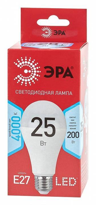 Лампа светодиодная ЭРА ЭКО E27 25 Вт 4000 К Б0048010