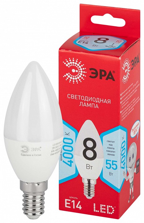 Лампа светодиодная Эра  LED B35-8W-840-E14 R