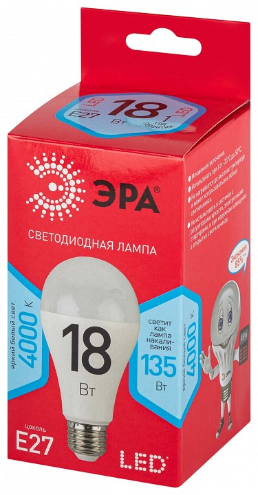 Лампа светодиодная Эра  LED A65-18W-840-E27 R