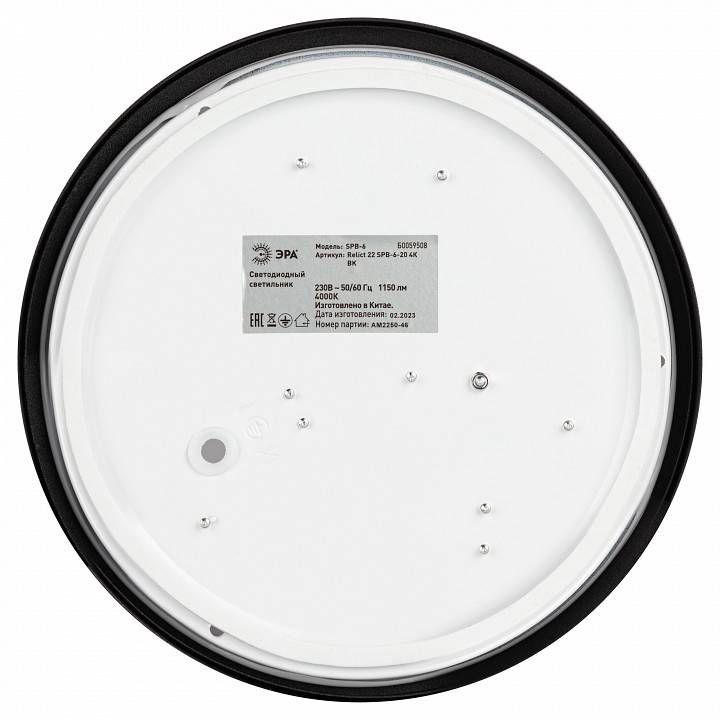 Накладной светильник Эра Relict Relict 22 SPB-6-20 4К BK
