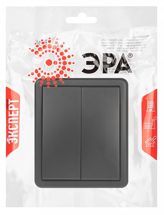 Выключатель двухклавишный Эра Эра Эксперт 11-1204-05