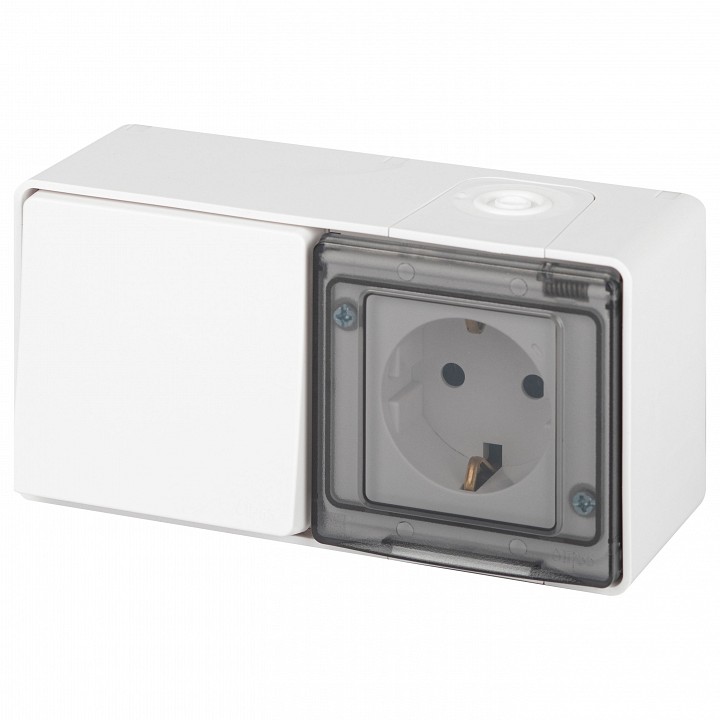 Блок с розеткой и выключателем Эра Эра Эксперт 11-7501-01