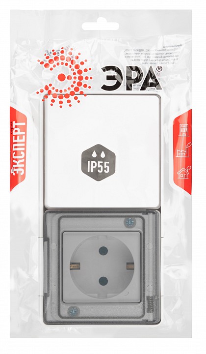 Блок с розеткой и выключателем Эра Эра Эксперт 11-7501-01