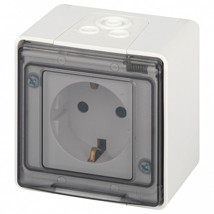 Розетка с заземлением с крышкой Эра Эра Эксперт 11-2501-01