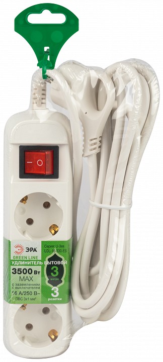 Удлинитель с выключателем Эра  UDL-16-330-ES