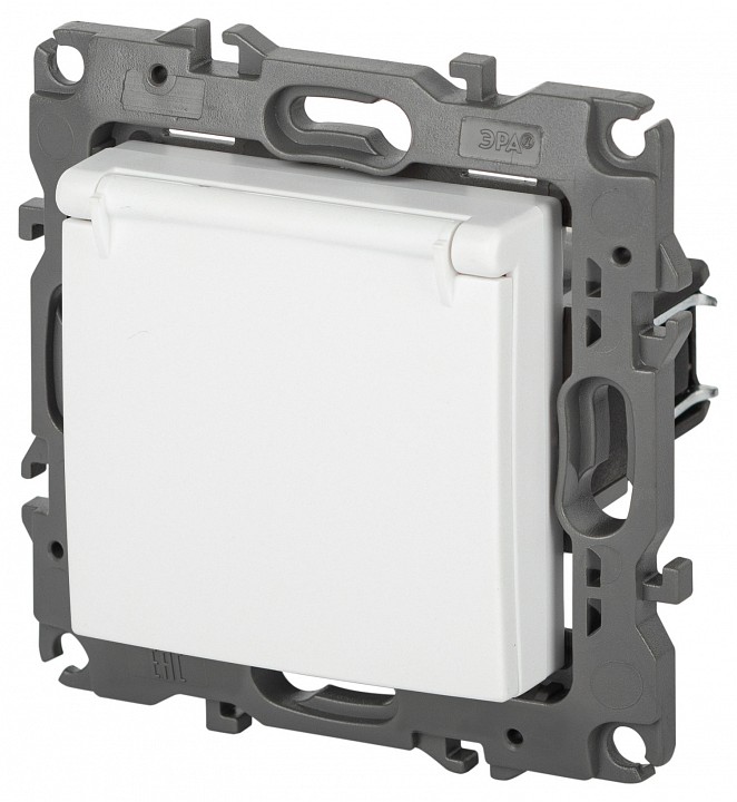 Розетка с заземлением и со шторкой, без рамки Эра Эра 12 12-2103-01М