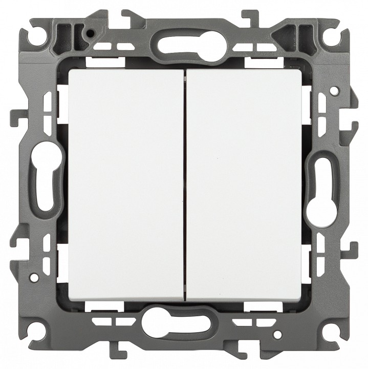 Переключатель двухклавишный без рамки Эра Эра 12 12-1112-01М